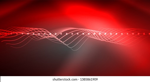 Neonlinien, glänzender Hintergrund, Vektorfuturistische Techno-Vorlage