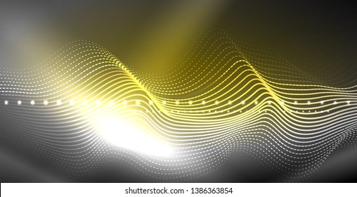 Neon lines shiny glowing background, vector futuristic techno template