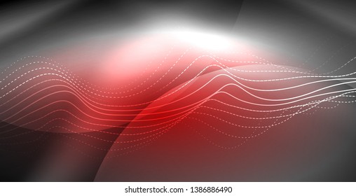Líneas de neón fondo brillante, plantilla de tecnología vector futurista