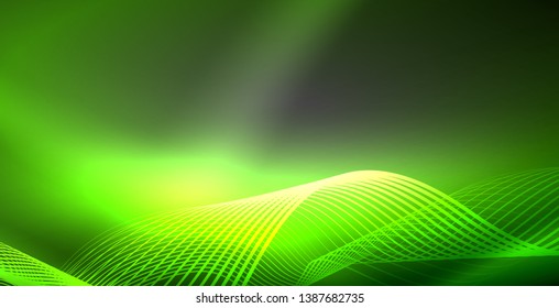 Líneas de neón fondo brillante, plantilla de tecnología vector futurista