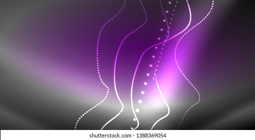 Líneas de neón fondo brillante, plantilla de tecnología vector futurista
