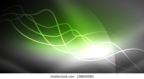 Linhas de néon brilhante fundo brilhante, vetor futurista techno template