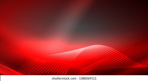 Neon lines shiny glowing background, vector futuristic techno template