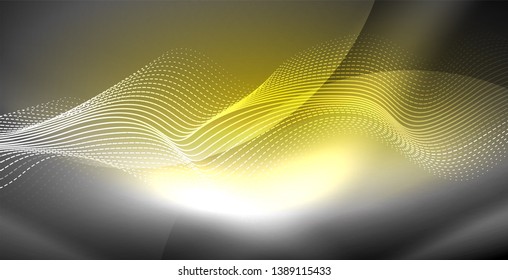 Neonlinien, glänzender Hintergrund, Vektorfuturistische Techno-Vorlage