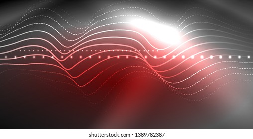 Neon lines shiny glowing background, vector futuristic techno template