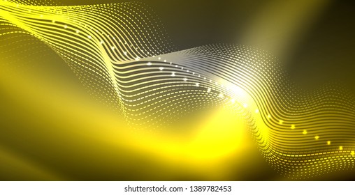 Neonlinien, glänzender Hintergrund, Vektorfuturistische Techno-Vorlage