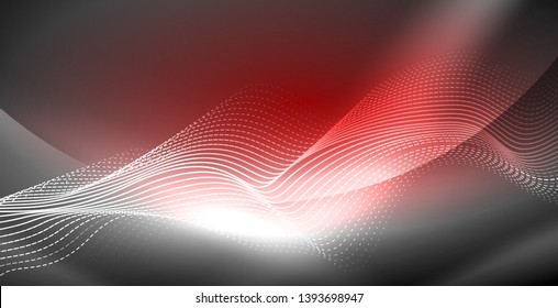 Neon lines shiny glowing background, vector futuristic techno template