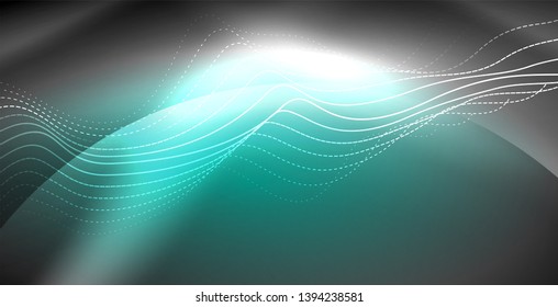 Neonlinien, glänzender Hintergrund, Vektorfuturistische Techno-Vorlage