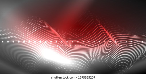 Neonlinien, glänzender Hintergrund, Vektorfuturistische Techno-Vorlage