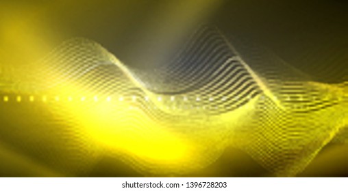 Neon lines shiny glowing background, vector futuristic techno template