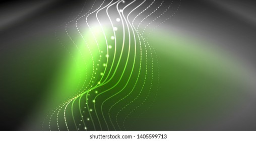 Líneas de neón fondo brillante, plantilla de tecnología vector futurista