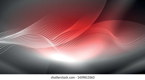 Neonlinien, glänzender Hintergrund, Vektorfuturistische Techno-Vorlage