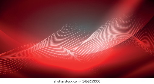 Neon lines shiny glowing background, vector futuristic techno template
