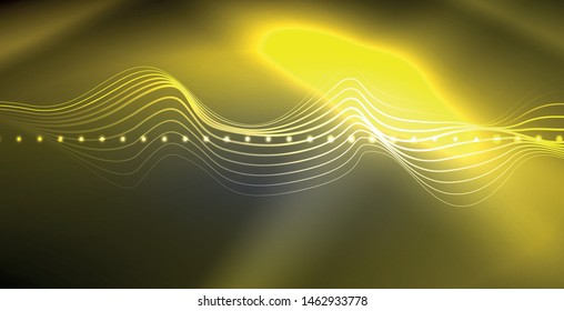 Neon lines shiny glowing background, vector futuristic techno template