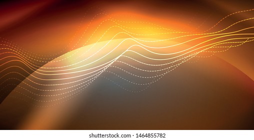 Neonlinien, glänzender Hintergrund, Vektorfuturistische Techno-Vorlage