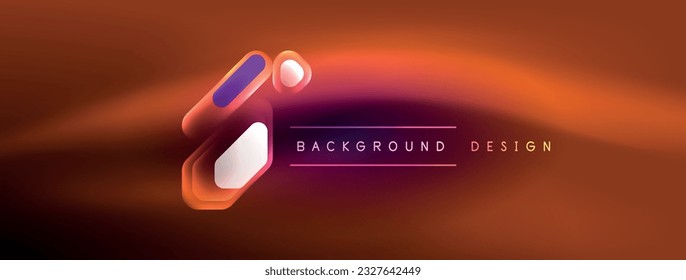 Neon lines, squares and round shapes abstract background. Techno glowing neon hexagon shapes vector illustration for wallpaper, banner, background, landing page, wall art, invitation, prints, posters