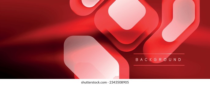 Neon lines, squares and round shapes abstract background. Techno glowing neon hexagon shapes vector illustration for wallpaper, banner, background, landing page, wall art, invitation, prints, posters