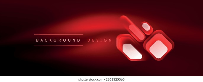 Neon lines, squares and round shapes abstract background. Techno glowing neon hexagon shapes vector illustration for wallpaper, banner, background, landing page, wall art, invitation, prints, posters