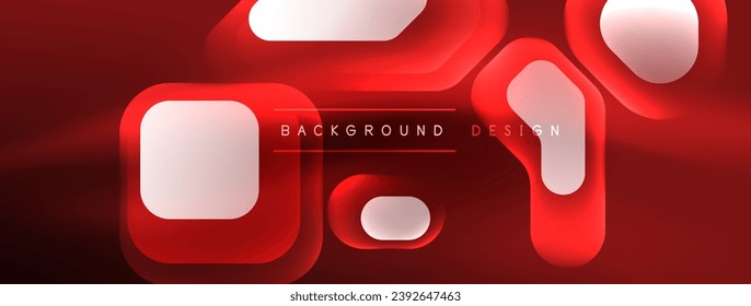 Neon lines, squares and round shapes abstract background. Techno glowing neon hexagon shapes vector illustration for wallpaper, banner, background, landing page, wall art, invitation, prints, posters