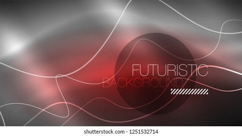 Neon lines wave background. Vector abstract composition