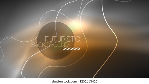 Neon lines wave background. Vector abstract composition