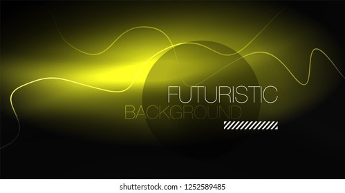 Neon lines wave background. Vector abstract composition