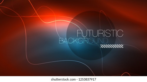 Neon lines wave background. Vector abstract composition