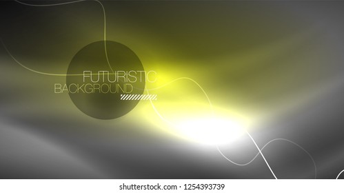 Fondo de onda de líneas de neón. Composición abstracta vectorial
