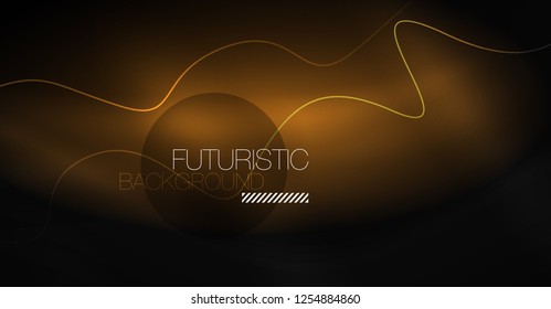 Neon lines wave background. Vector abstract composition
