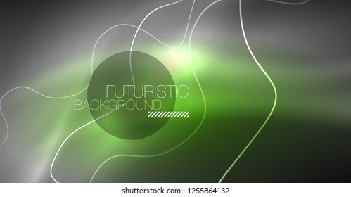 Neon lines wave background. Vector abstract composition