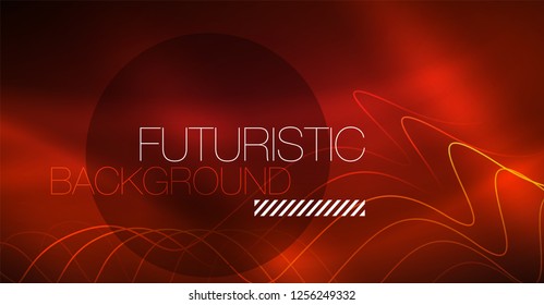 Neon lines wave background. Vector abstract composition