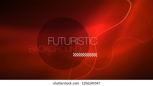 Neon lines wave background. Vector abstract composition