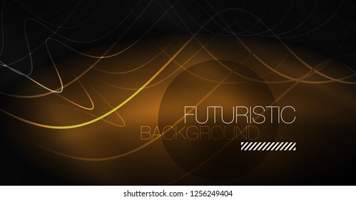 Neon lines wave background. Vector abstract composition