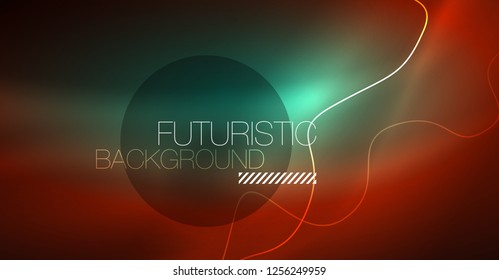 Neon lines wave background. Vector abstract composition