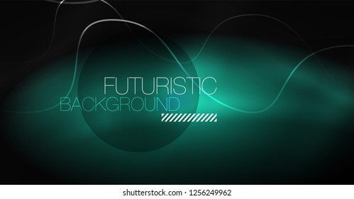 Neon lines wave background. Vector abstract composition