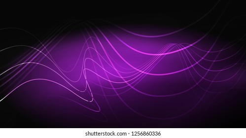 Neon lines wave background. Vector abstract composition