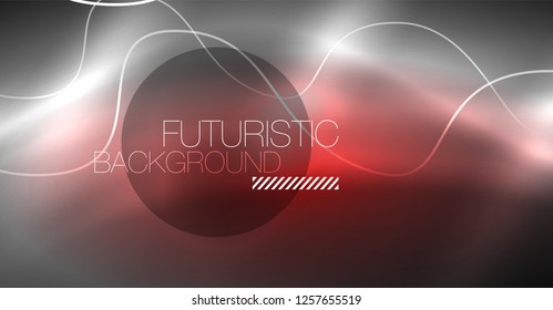 Neon lines wave background. Vector abstract composition