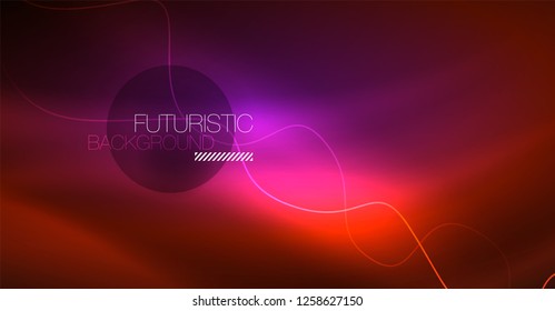 Plano de fundo da onda de linhas de néon. Composição abstrata do vetor