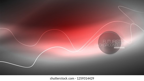 Neon lines wave background. Vector abstract composition