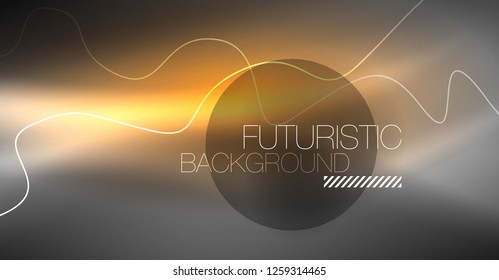 Neon lines wave background. Vector abstract composition