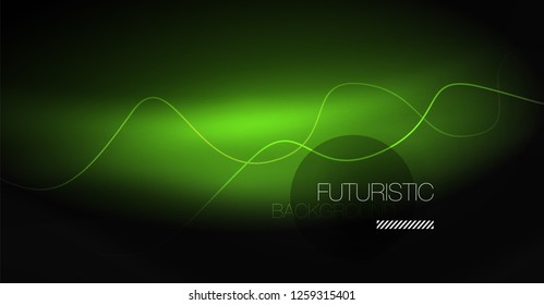 Neon lines wave background. Vector abstract composition
