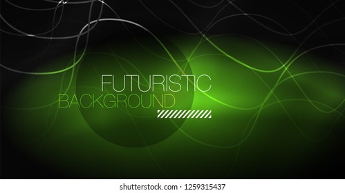 Neon lines wave background. Vector abstract composition
