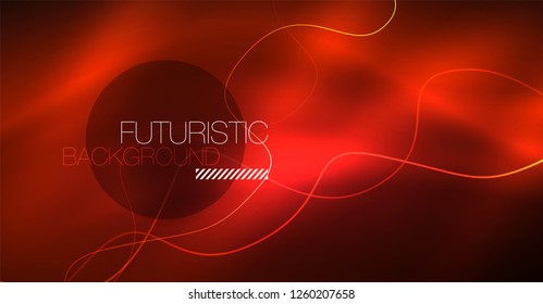 Neon lines wave background. Vector abstract composition