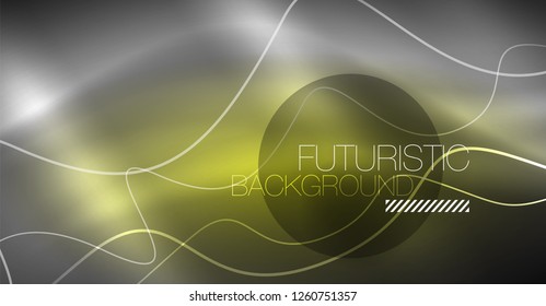 Neon lines wave background. Vector abstract composition