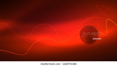 Neon lines wave background. Vector abstract composition