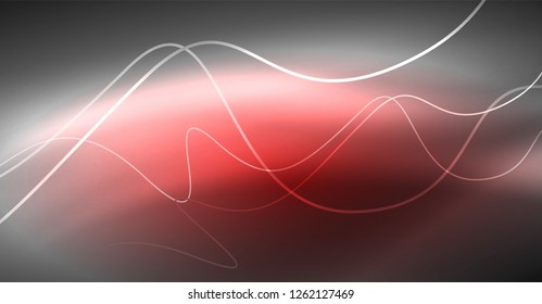 Neon lines wave background. Vector abstract composition