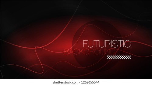 Neon lines wave background. Vector abstract composition
