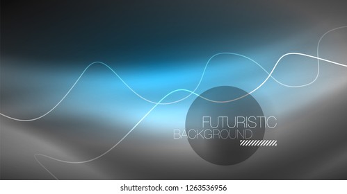 Neon lines wave background. Vector abstract composition