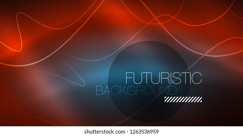 Neon lines wave background. Vector abstract composition