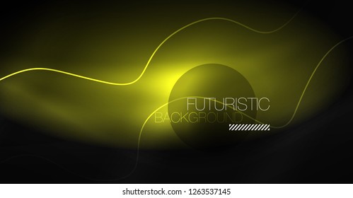 Neon lines wave background. Vector abstract composition